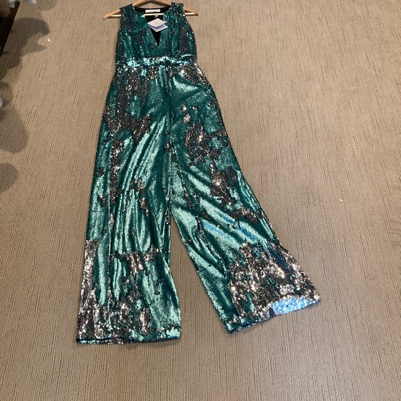 Caroline Ritzler (Paris) Green Metallic Jumpsuit - Picture 2 of 8